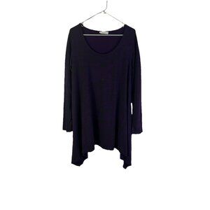 Bryn Walker Tunic Shirt Striped Flowy Asymmetrical USA Lagenlook